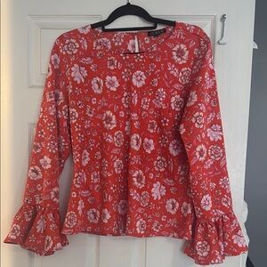 Scarlett Vibrant Red Floral Blouse